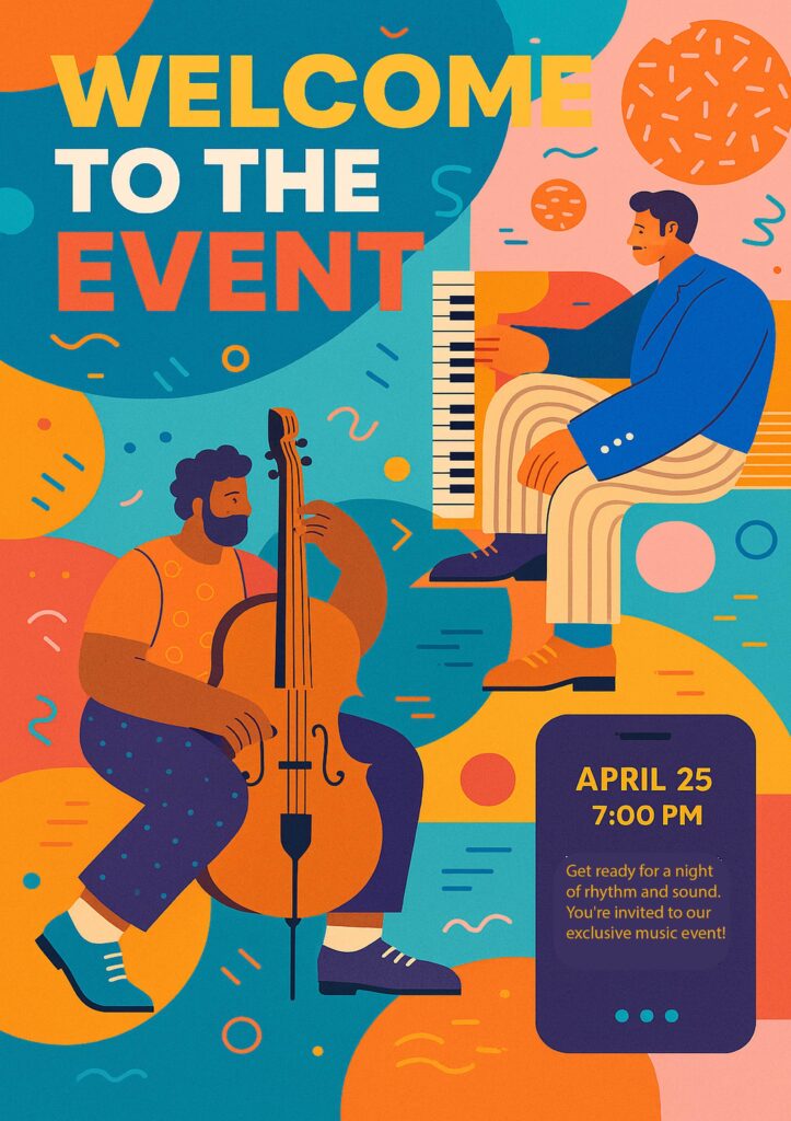 music event a4 poster illustrator